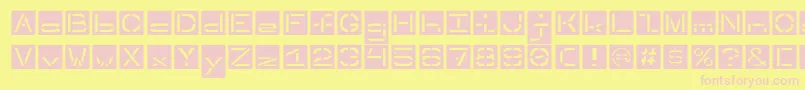 Invertedstencil Font – Pink Fonts on Yellow Background