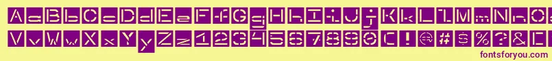 Invertedstencil Font – Purple Fonts on Yellow Background