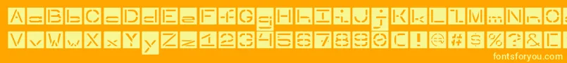 Invertedstencil Font – Yellow Fonts on Orange Background