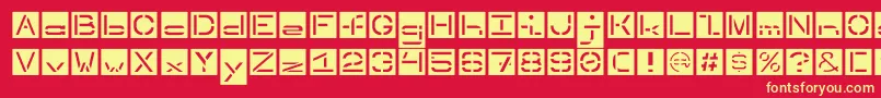 Invertedstencil Font – Yellow Fonts on Red Background