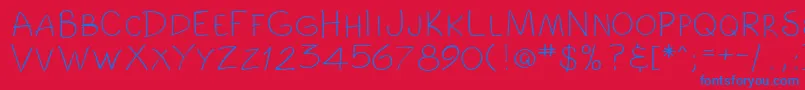 ComicbookRegular Font – Blue Fonts on Red Background