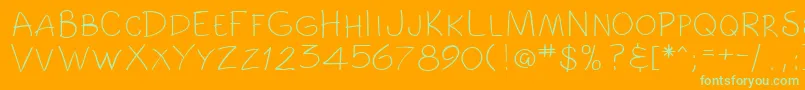 フォントComicbookRegular – オレンジの背景に緑のフォント