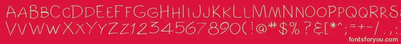 ComicbookRegular Font – Green Fonts on Red Background