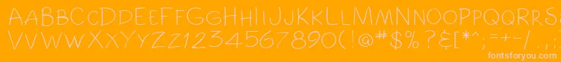 Fonte ComicbookRegular – fontes rosa em um fundo laranja