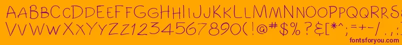 ComicbookRegular Font – Purple Fonts on Orange Background