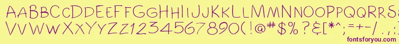 fuente ComicbookRegular – Fuentes Moradas Sobre Fondo Amarillo