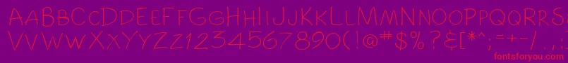 ComicbookRegular Font – Red Fonts on Purple Background