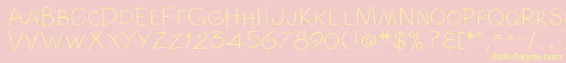 ComicbookRegular-Schriftart – Gelbe Schriften auf rosa Hintergrund