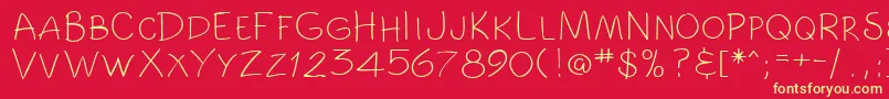 ComicbookRegular Font – Yellow Fonts on Red Background