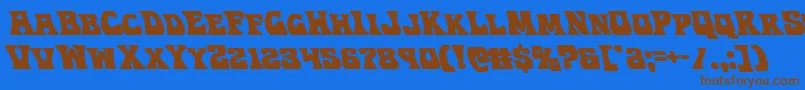 Hippocketleft Font – Brown Fonts on Blue Background