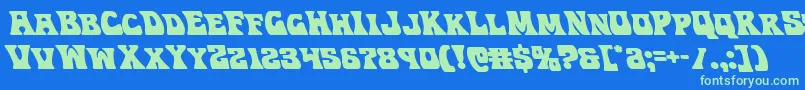 Hippocketleft Font – Green Fonts on Blue Background