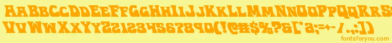 Hippocketleft Font – Orange Fonts on Yellow Background