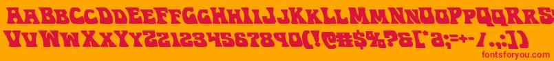 フォントHippocketleft – オレンジの背景に赤い文字