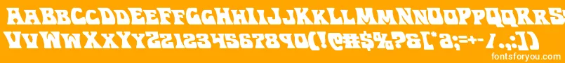 Hippocketleft-Schriftart – Weiße Schriften auf orangefarbenem Hintergrund