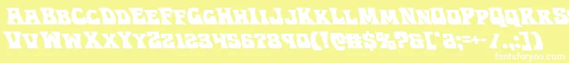 フォントHippocketleft – 黄色い背景に白い文字