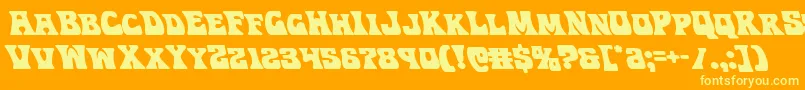 Hippocketleft Font – Yellow Fonts on Orange Background