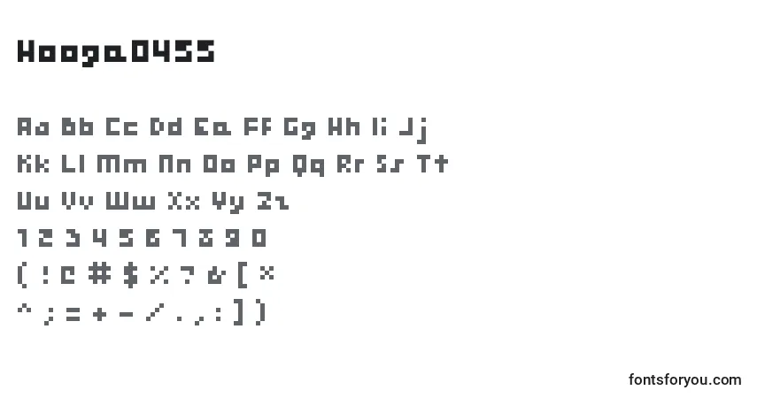 Czcionka Hooge0455 – alfabet, cyfry, specjalne znaki