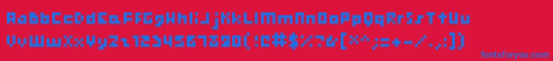 Hooge0455 Font – Blue Fonts on Red Background