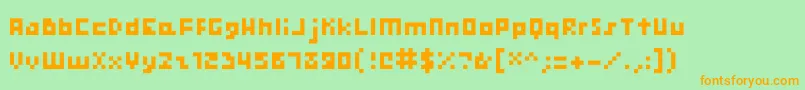 Hooge0455 Font – Orange Fonts on Green Background