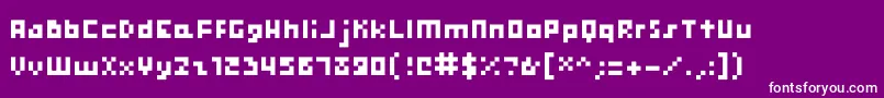 Czcionka Hooge0455 – białe czcionki na fioletowym tle