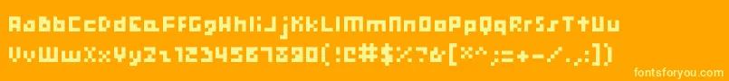 Hooge0455 Font – Yellow Fonts on Orange Background