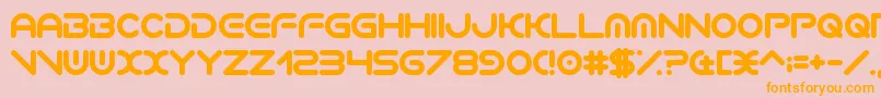 VerminVibes2EdmXtcフォントについての詳細 フォントVerminVibes2EdmXtc – オレンジの文字がピンクの背景にあります。