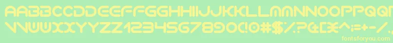 VerminVibes2EdmXtc-Schriftart – Gelbe Schriften auf grünem Hintergrund