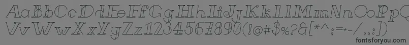 フォントFrenchForgeItalic – 黒い文字の灰色の背景