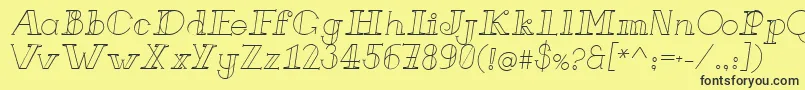 Шрифт FrenchForgeItalic – чёрные шрифты на жёлтом фоне