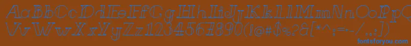 FrenchForgeItalic Font – Blue Fonts on Brown Background