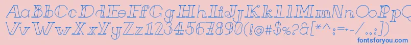 フォントFrenchForgeItalic – ピンクの背景に青い文字