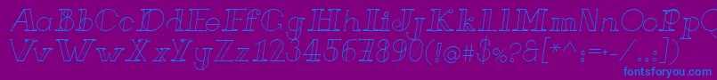 FrenchForgeItalic Font – Blue Fonts on Purple Background