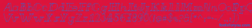 FrenchForgeItalic Font – Blue Fonts on Red Background