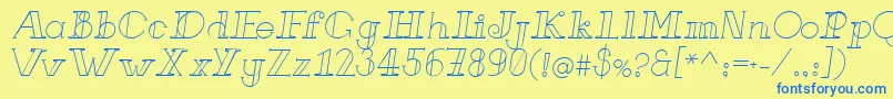 FrenchForgeItalic Font – Blue Fonts on Yellow Background