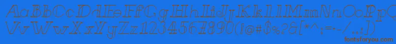 FrenchForgeItalic Font – Brown Fonts on Blue Background