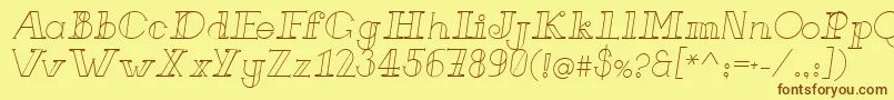 FrenchForgeItalic Font – Brown Fonts on Yellow Background
