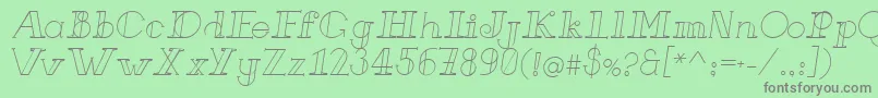 Saiba mais sobre a fonte FrenchForgeItalic Fonte FrenchForgeItalic – fontes cinzas em um fundo verde