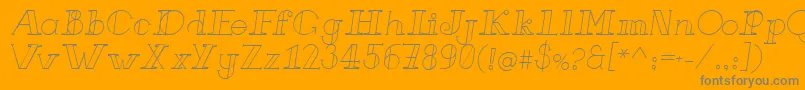 FrenchForgeItalic-Schriftart – Graue Schriften auf orangefarbenem Hintergrund