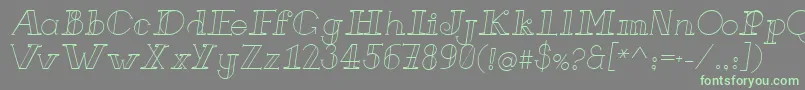 Fonte FrenchForgeItalic – fontes verdes em um fundo cinza
