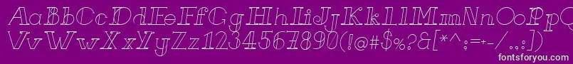 FrenchForgeItalic Font – Green Fonts on Purple Background