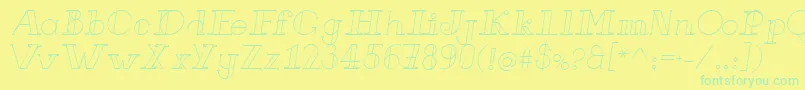Weitere Informationen zur FrenchForgeItalic-Schriftart FrenchForgeItalic-Schriftart – Grüne Schriften auf gelbem Hintergrund