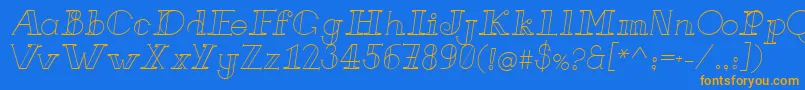 FrenchForgeItalic Font – Orange Fonts on Blue Background