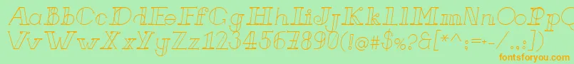 FrenchForgeItalic Font – Orange Fonts on Green Background
