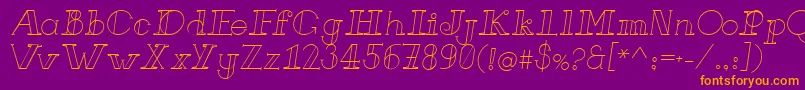 Шрифт FrenchForgeItalic – оранжевые шрифты на фиолетовом фоне