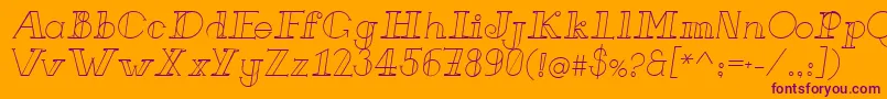 FrenchForgeItalic Font – Purple Fonts on Orange Background