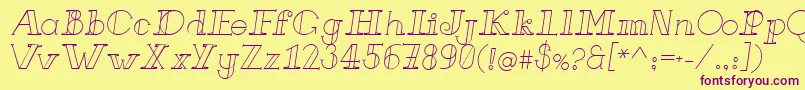 FrenchForgeItalic Font – Purple Fonts on Yellow Background