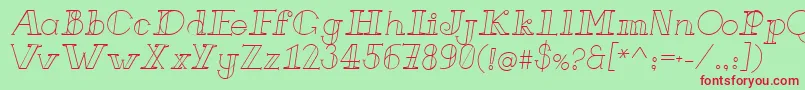 FrenchForgeItalic Font – Red Fonts on Green Background