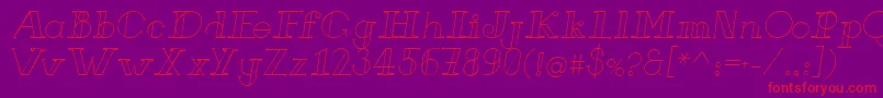 FrenchForgeItalic Font – Red Fonts on Purple Background