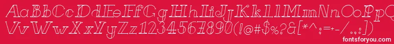 Шрифт FrenchForgeItalic – белые шрифты на красном фоне