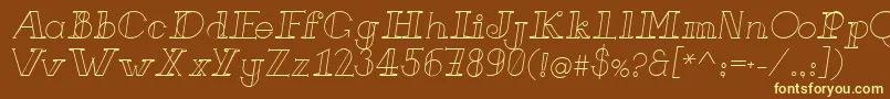 FrenchForgeItalic Font – Yellow Fonts on Brown Background